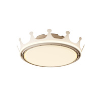 Ventilateur sans pales de haute qualité avec télécommande, style crème, pour chambre à coucher et chambre d'enfant, avec lumière, 6 vitesses, design couronne