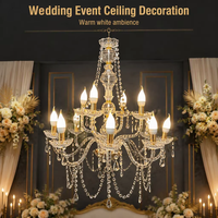 Nouveaux accessoires de mariage fer européen lustre en cristal scène salle de mariage décoration acrylique plafonnier