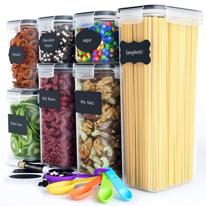 Amazon Hot Sale 7 PCS Pack Kitchen Organization Storage Boxes Airtight Food Storage Container Cereal Storage Dispenser