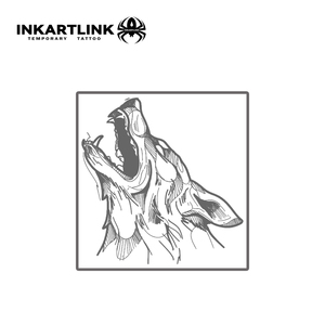 INKARTLINK Pegatina de tatuaje de lobo ulugando, lobo solitario, espíritu salvaje, herbal, 15 días, semipermanente, arte corporal para brazo y pierna, venta al por mayor - Product Image 3