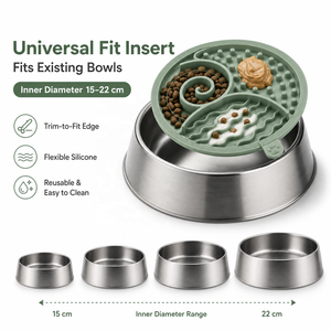 Silicone Slow Feeder <b>Dog</b> <b>Bowl</b> Insert with Suction Cups 3 Zone Lick <b>Mat</b> Anti Choking Pet Feeding Insert Custom Logo - Product Image 2