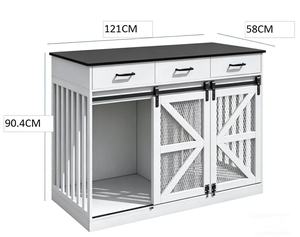 Bestseller Nuovo Arrivo: Gabbia per Cani di Taglia Grande con 3 Cassetti Portaoggetti, Cuccia in Legno con Divisorio Rimovibile - Product Image 2