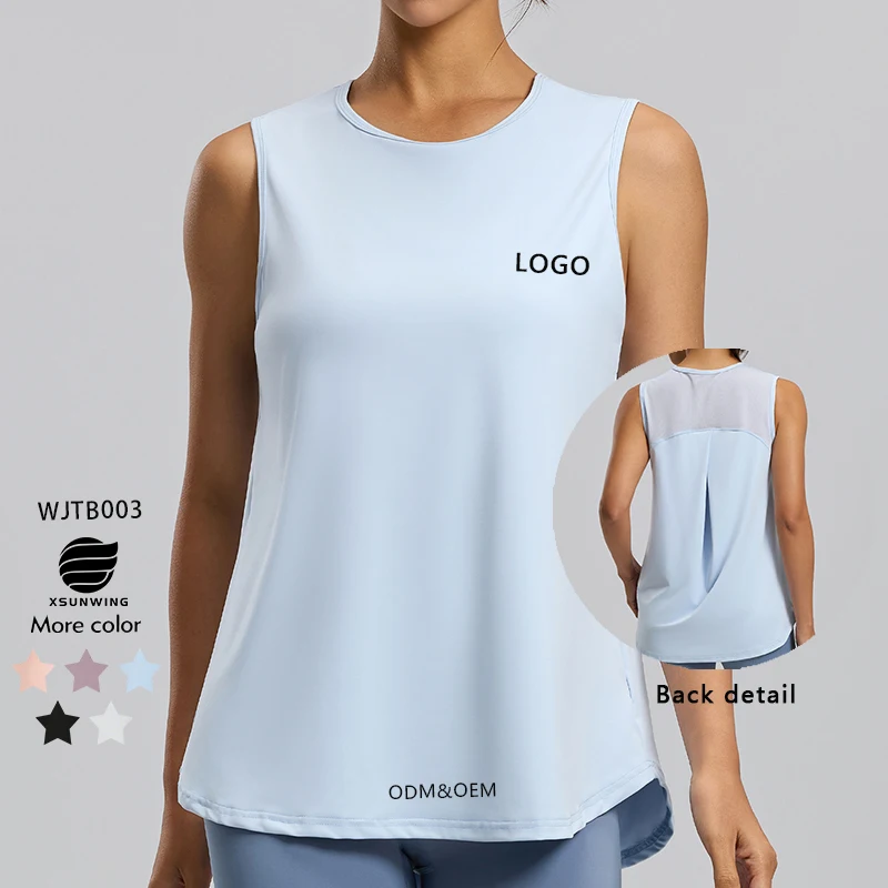 Xsunwing Women Soft Sleeveless Activewear Yoga Tank Top Women Halter Breathable Loose Fit Fitness Gym Vest Sportswear WJYTB003