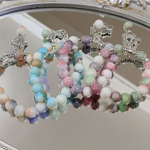 Fashion Elastic Colorful <b>Beads</b> <b>Bracelet</b> Lava Turquoise Crystal Gemstone <b>Beads</b> Elegant Butterfly Pendant Bangles Wedding Gift - Product Image 4