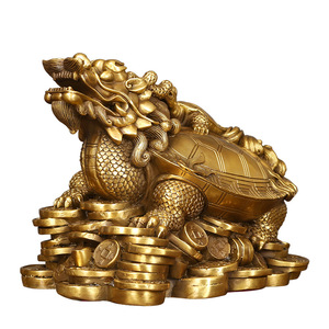 Figura de tortuga dragón de latón, decoración de mesa, escultura de animal para regalo de inauguración de casa - Product Image 2