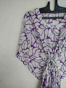 Caftán indio de algodón hecho a mano, vestido caftán de algodón, pareo de playa para mujer, kimono caftán, vestido bohemio de verano para resort. - Product Image 4