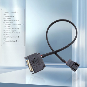 SATA 1至1 <span class=keywords><strong>2</strong></span> <span class=keywords><strong>3</strong></span> 4 5分路器4针电源线电脑冷却风扇分路器集线器转换器适配器延长线 - Product Image 4