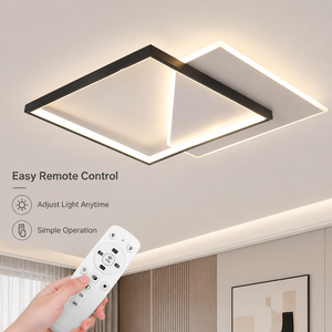 Modern Geometric Acrylic Led Surface Mount <b>Ceiling</b> <b>Light</b> <b>Remote</b> <b>Control</b> Dimmable Tri Color For Living Room Bedroom - Product Image 4