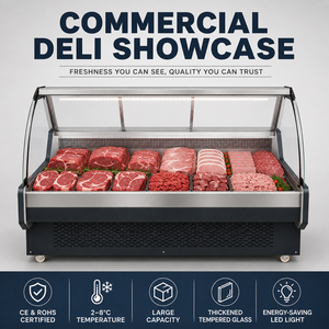 Vitrine Réfrigérée Professionnelle pour <span class=keywords><strong>Charcuterie</strong></span> et Plats Cuisinés, Idéale pour Supermarchés et Restaurants, 220V/110V - Product Image 2