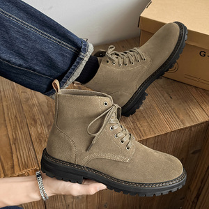 Botas de trabajo de gamuza transpirables de media caña para hombre 2026, botas de desierto, zapatos deportivos casuales con alzas - Product Image 3