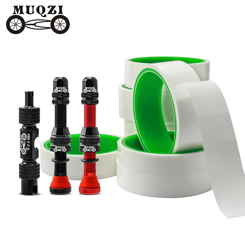 MUQZI Bike Tubeless Rim Tape MTB Schrader Tubeless Stelo del Centro di Valvola Strumento di Rimozione Senza Camera D'aria del Pneumatico Kit di Accessori Per il Ciclismo