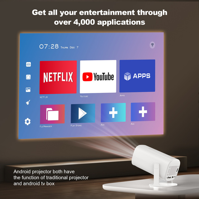 Projector Preferred Product 4K Supported P30proH713 Smart Projector Android System Portable Projector for Home and Outdoor Use