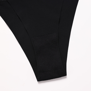 Conjuntos negra de lencería sexy para mujer con diseño de logotipo personalizado Conjunto de sujetador y bragas entrecruzados con estampado de correas de letras - Product Image 6