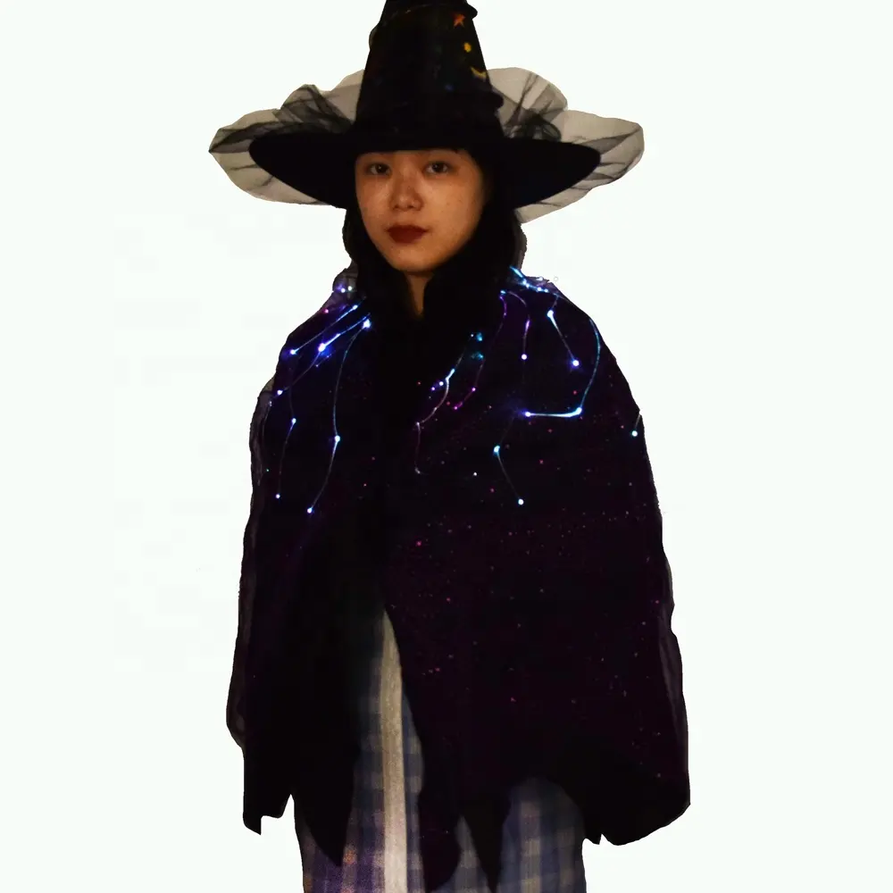 Dropshipping Wholesale Led Halloween Costumes Led Light Up Flashing Cape Cosplay Party