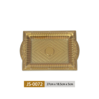 Plateau en plastique pour la restauration JS-0072, vente en gros, qualité alimentaire, petit plateau pour desserts, pâtisseries, cornichons, salades, apéritifs, avec couvercle transparent