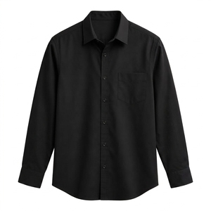 Chemise décontractée unie en popeline pour homme, col rabattu, manches longues, fermeture à bouton unique, tissu tissé d'été, teint en fil ODM, anti-UV - Product Image 2