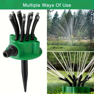 Arroseur de jardin 360° à engrenages, système d'arrosage en plastique multi-buses, angle de pulvérisation à 360 degrés pour l'irrigation extérieure - Product Image 1