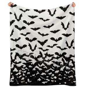 À la mode Halloween jeter canapé couverture nouvelle conception polaire flanelle noir blanc chauve-souris couvertures meilleurs cadeaux pour Halloween - Product Image 1