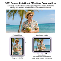 Pantalla Magnética para Selfies, Transmisión Inalámbrica de Pantalla, Control Remoto con Obturador, Transmisión WiFi 5G