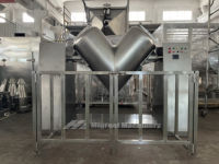Mélangeur de poudre sèche en acier inoxydable en forme de V Migreat 200L/500L/1000L avec engrenage de mélange automatique pour l'alimentation et les produits chimiques
