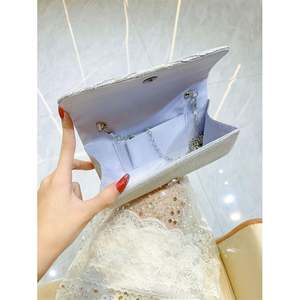 Tas Selempang Wanita Bentuk Pita Satin Kristal Berlian, Tas Mewah untuk Pesta, Prom, Clutch, Tas Malam - Product Image 1