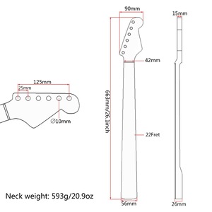 St màu bóng 22-băn khoăn Rosewood Fingerboard guitar cổ OX xương trên gối cho ST cho Strat Guitar đứng - Product Image 5