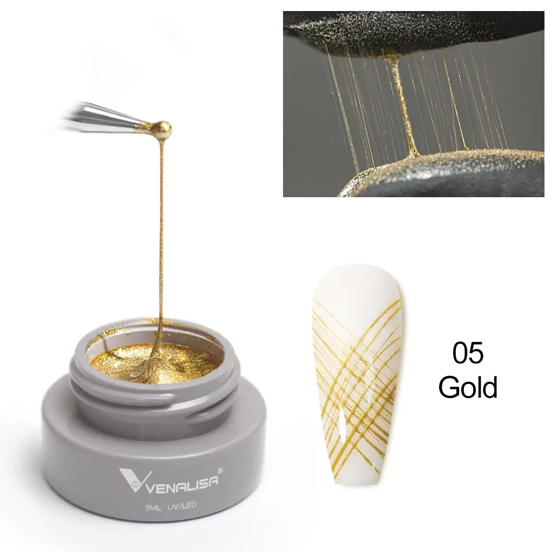 VENALISA — Gel UV pour ongles à personnaliser, Nail Art, peinture, laque à couleur blanche, ml