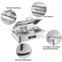 Réchaud électrique en acier inoxydable 9L, plats chauffants, réchaud de buffet, service de traiteur d'hôtel, personnalisation de la température, 440W