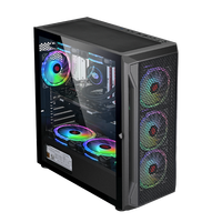 WJCOOLMAN Factory Outlet Produk Terbaru Kualitas Terbaik Casing Komputer Gaming Mini-ITX Vertikal Berbahan Baja dengan Port USB di Depan dan Jendela Panel Samping