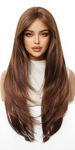 Perruque en dentelle frontale synthétique HQ Mixed Proc Discount, cheveux synthétiques résistants à la chaleur, dentelle suisse HD, sans colle - Product Image 3