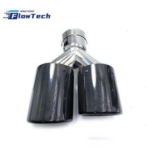Embout d'échappement universel pour voiture de 89 mm en acier inoxydable avec couvercle d'entrée en fibre de carbone pour la modification et la décoration des véhicules - Product Image 3