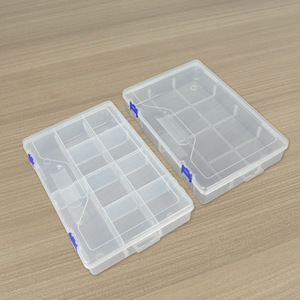 Transparent Plastic <b>Storage</b> <b>Box</b> 10 Compartment With Lid For Jewelry Organizers Desktop <b>Storage</b> PP <b>Material</b> Large Size - Product Image 4