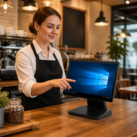 Terminal de point de vente tactile tout-en-un 15,6 pouces, caisse enregistreuse, Windows 10, Intel N97, 8 Go de RAM, 256 Go de SSD, support pliable, 1920x1080