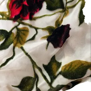 Grosir gaun beludru sutra cetak murni kain burnout untuk wanita lebar 140cm atau 114cm