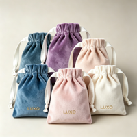 Pochette à bijoux en velours personnalisée, sacs en velours avec cordon de serrage, sac en velours pour bagues, colliers, montres et rangement de bijoux de luxe