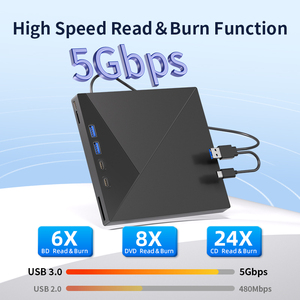 <span class=keywords><strong>Lecteur</strong></span> de <span class=keywords><strong>Blu</strong></span>-<span class=keywords><strong>ray</strong></span> externe multifonctionnel USB 3.0, graveur de <span class=keywords><strong>DVD</strong></span>/BD, <span class=keywords><strong>lecteur</strong></span> de <span class=keywords><strong>Blu</strong></span>-<span class=keywords><strong>ray</strong></span> 4K, <span class=keywords><strong>3D</strong></span> HD, prend en charge tous les formats régionaux, compatible avec les ordinateurs - Product Image 2
