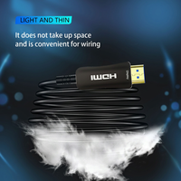 Kabel HDMI Optik Aktif 4K Grosir Kecepatan Tinggi 18Gbps ARC 4K60Hz Jarak Jauh Cangkang Paduan Seng Serat TPE untuk TV
