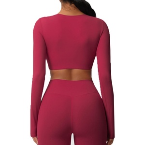 Débardeurs de compression pour femmes de haute qualité personnalisés Respirants Manches longues courtes Séchage rapide Léger Haut de yoga - Product Image 2
