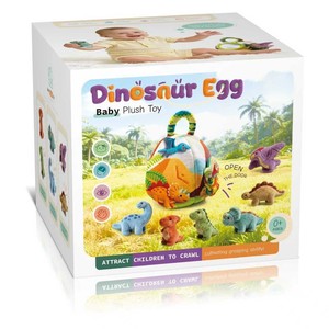 Giocattolo Educativo Montessori a Forma di Uovo di Dinosauro con Animali Imbottiti, Frutta e Verdura per l'Apprendimento Sensoriale dei Bambini - Product Image 2