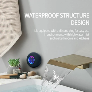 Altavoz Bluetooth para Ducha <span class=keywords><strong>con</strong></span> Luces RGB, Impermeable, Sonido Estéreo Inalámbrico, Soporte <span class=keywords><strong>con</strong></span> Ventosa para Baño, Piscina, Hogar y Exteriores - Product Image 2