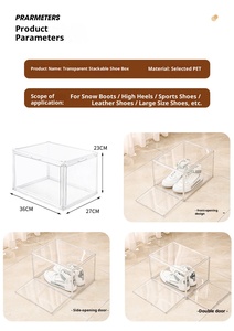 Tùy Chỉnh Nhựa Giày Lưu Trữ Hộp Phía Trước Mở Giày <span class=keywords><strong>Container</strong></span> Nhà Sử Dụng Hộp Cho Sneakers - Product Image 5