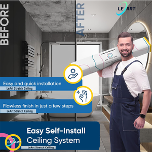 Panneau de <span class=keywords><strong>plafond</strong></span> décoratif en béton LeArt, design ciel de sous-sol sur <span class=keywords><strong>toile</strong></span> tendue, dalles de <span class=keywords><strong>plafond</strong></span> 600/600 - Product Image 3