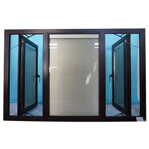 Ouverture 180 degrés nouvelle construction poudre d'<span class=keywords><strong>aluminium</strong></span> citée verre salon double vitrage <span class=keywords><strong>fenêtres</strong></span> à battants - Product Image 5