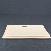 Assiette rectangulaire en mélamine A5 durable et légère, couleur blanche écologique, pour restaurant, assiette personnalisée pour sushis, barbecue, fruits de mer