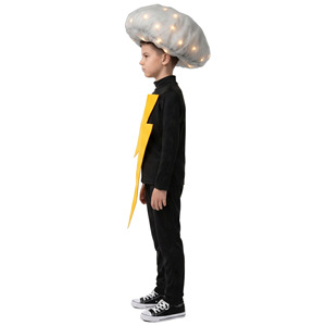 Costume de cosplay éclair pour enfants, combinaison avec coiffe nuage lumineuse, pour 8-13 ans, tenue de scène pour Halloween - Product Image 4