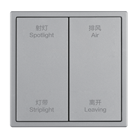 Panel de Interruptores Inteligentes Táctiles Modernos de Pared con 2 Teclas y 4 Controles KNX para Uso Doméstico con Iluminación Inteligente y Control de Escenas de Cortinas