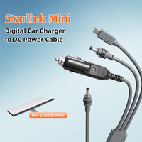 Cable de Alimentación 3 en 1 para Starlink Mini, Conector para Encendedor de Cigarrillos / DC / USB Tipo-C a DC
