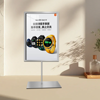 Support de carte en forme de T A5/A4, porte-affiche A6 portrait, double face, en acier inoxydable, pour menu