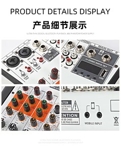 GAX-MU4 <span class=keywords><strong>dj</strong></span> audio mixer Support BT Monitor 48V Power for Karaoke Party - Product Image 3