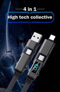 <span class=keywords><strong>Cavo</strong></span> Dati Magnetico 4-in-1 di Alta Qualità con Display Digitale, Ricarica Rapida 100W, Doppia Porta Type-C, PD, 1M/2M, <span class=keywords><strong>USB</strong></span>, Autoavvolgente, LED per Stampante - Product Image 4